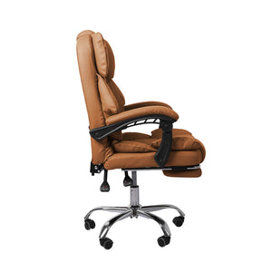 Levede Gaming Chair Office Computer Brown Footrest-1973194005621641219