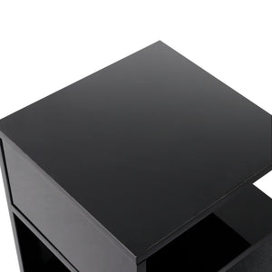 Levede 1xBedside Tables Drawers Side Black-1973193984444600323