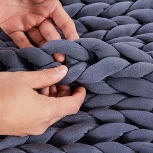 Dreamz Knitted Weighted Blanket Chunky Dark Grey Double 7KG-1973194040107208707