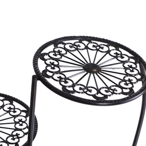 2X Wrought Iron Outdoor Indoor Flower Black 2 Pack-1973193772321869827