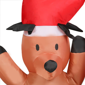 Santaco Christmas Inflatable Outdoor Santa Claus Elk 2.2M Xmas Decoration Light-1973194172844347395
