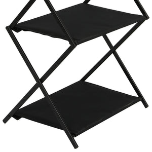 Levede Foldable Camping Storage Shelves 2 Layer with Hooks Black-1975420369112272899