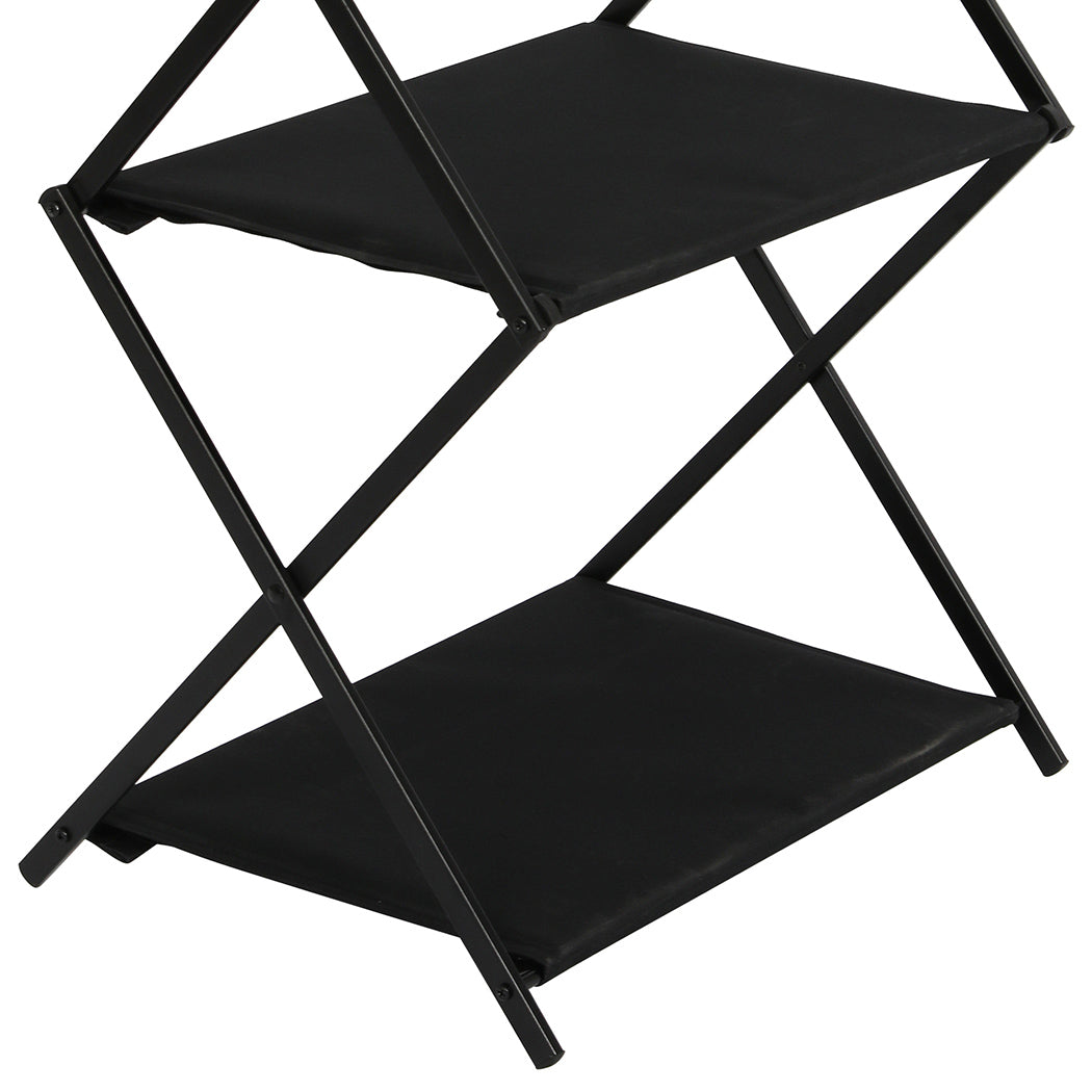 levede-foldable-camping-storage-shelves-2-layer-with-hooks-black-1975420369112272899