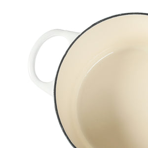 TOQUE 4L Enamel Dutch Oven Pot in White Colour-1973193930958835715