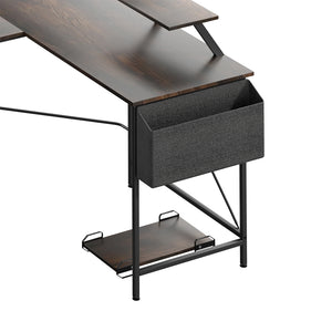 Levede Computer Desk Corner Desk Brown-1996005368228089859