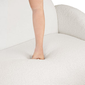 Levede Sofa Chair Fleece Upholstered Single White-1996005373856845827