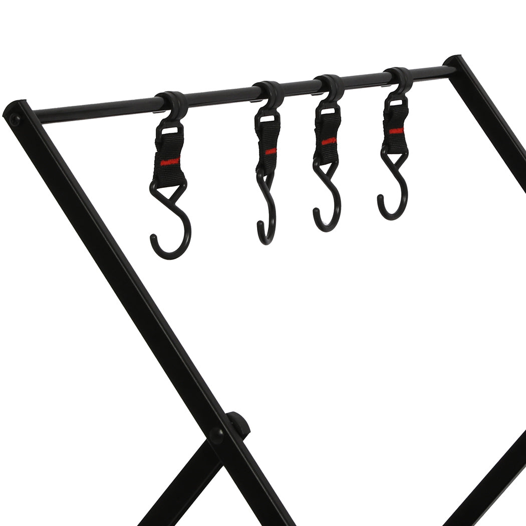 levede-foldable-camping-storage-shelves-2-layer-with-hooks-black-1975420369112272900