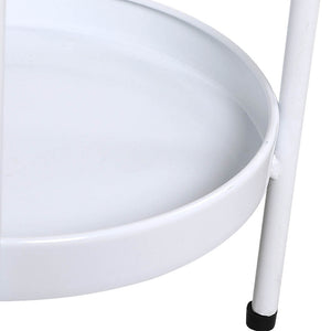 Levede 2 Tiers Plant Stand Metal Flower White Medium-1973193776063188996