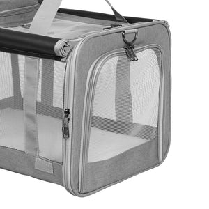 Pawz 3 in 1 Pet Soft Crate Dog Cat Carrier L Size Grey-1996005444564422660