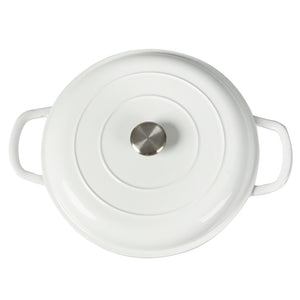 TOQUE 3.5L Enamel Dutch Oven Pan in White Colour-1973193931529261060