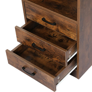 Levede Bedside Table USB Charger Outlet LED Oak-1996005371105382404