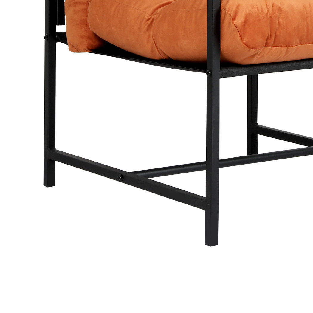 levede-metal-framed-lounge-chair-velvet-in-orange-1996005448892944388