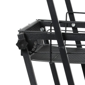 Levede 3 Tier Kitchen Trolley Cart Swivel Black Colour-1975420477254012932