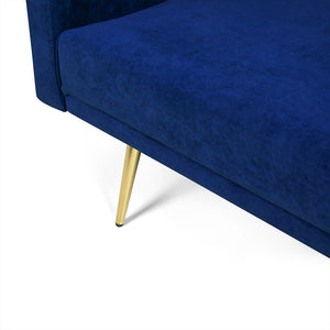 Levede Sofa Bed Convertible Velvet Lounge Recliner Couch Sleeper 3 Seater Blue-1975420375567306756