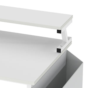 Levede L Shaped Gaming Desk with Storage Drawers White-1996009983153672196