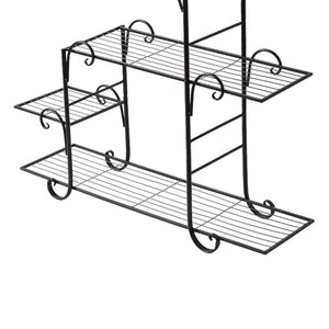 Levede Plant Stand Outdoor Indoor Metal Black-1973193772879712260
