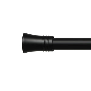 Marlow Black Double Curtain Rod Steel Pole Pommel Set Extendable Adjustable-1996005376243404804