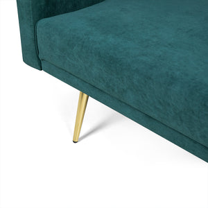 Levede Sofa Bed Convertible Velvet Lounge Recliner Couch Sleeper 3 Seater Green-1973193800419512324
