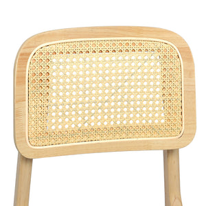 Levede Dining Chair Wood Rattan Armless Natural x8-1996005488046772229