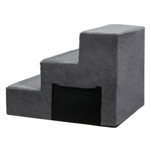 Pawz 3 Steps Pet Stairs Dog Ramp High Density Foam Grey-1996005595194462213