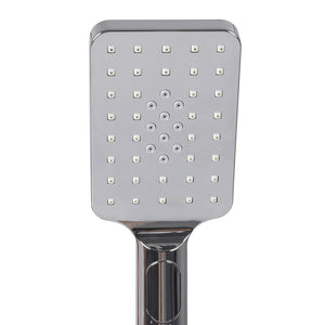 High Pressure Shower Head Set Rain Square Silver-1975420467527421957