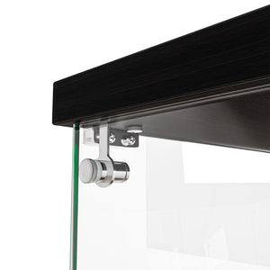 Stacked Display Cabinet Collection Storage Tempered Glass 2 Tier With Lock Black-1996005385034665989