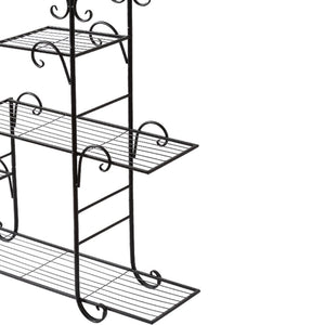 Levede Plant Stand Outdoor Indoor Metal Black-1973193772879712261