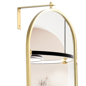 Yezi 360? Swivel Wall Mirrors 140cm x35cm Oval Shape Gold Frame-1973193815535783941