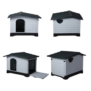 PaWz Dog Kennel Outdoor Indoor Plastic L Grey-1973193644752113669