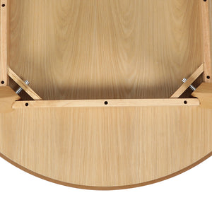 Levede Dining Table Round Rubberwood Base 100cm Natural 100 CM-1973194086840143877