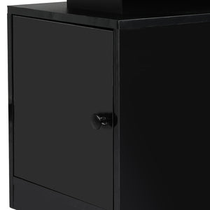 Levede Bedside Table USB Charger Outlet RGB Black-1996005371478675461