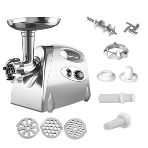800W Electric Meat Grinder Mincer Sausage Silver-1973193959182307333
