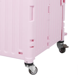 Folding Shopping Trolley Cart Portable Pink-1973193722866831365