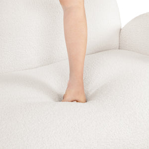Levede Cloud Sofa 3 Seater Sherpa Fleece White-1996005373437415429