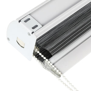 Marlow Blackout Zebra Roller Blind Curtains 180x210 Grey-1973194065474359301