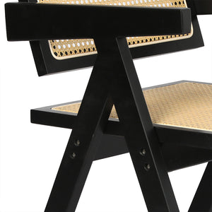 Levede 6x Black Wicker Armchair Dining Chair-1996005480731906053