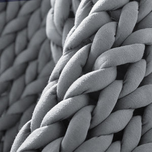 Dreamz Knitted Weighted Blanket Chunky Grey Kids-1973194040325312517