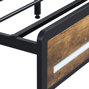 Levede Queen Bed Frame Storage Headboard Industrial-1996005429745946629