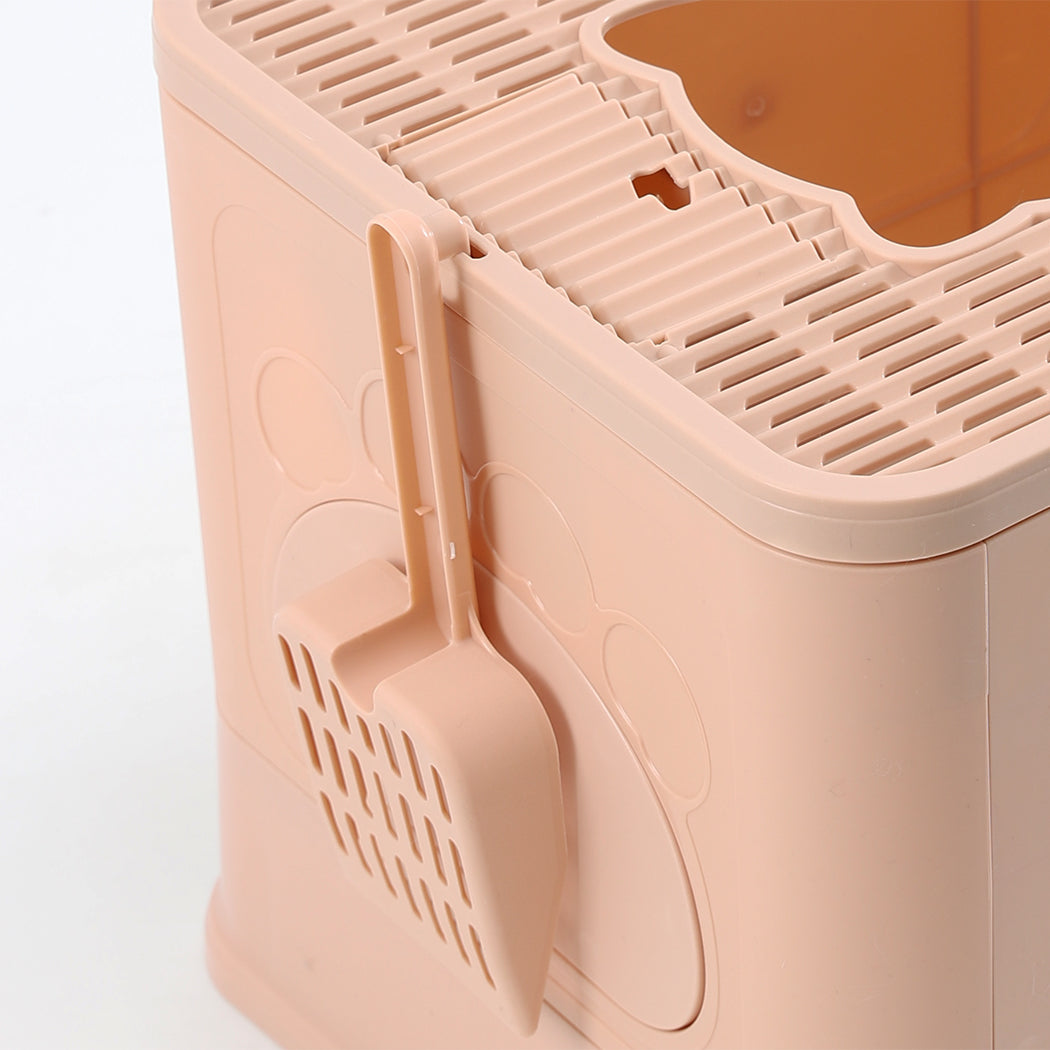 pawz-foldable-cat-litter-box-tray-enclosed-pink-1975420460430659589
