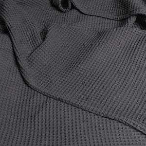 DreamZ Throw Blanket Cotton Waffle Blankets Grey Single-1973194040761520133