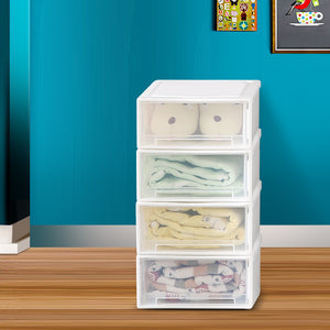 Plastic Storage Drawers Stackable Containers S 4PK Small-1973193711118585862